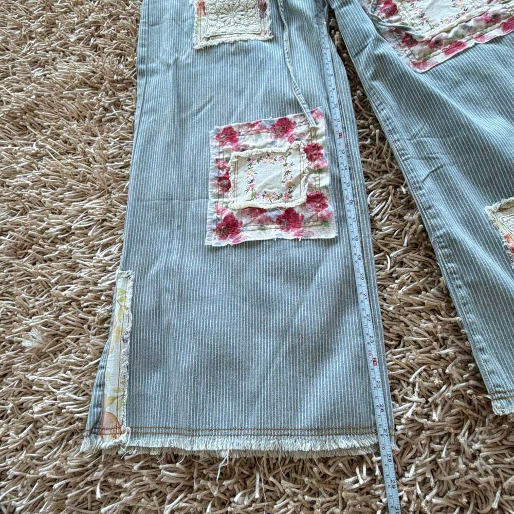 POL Pinstripe Draw String Patch Pants Size L - image 13